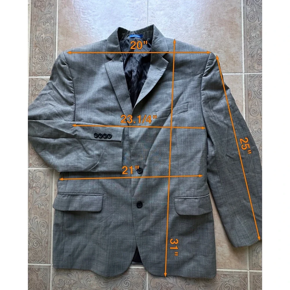 Vince Camuto Wool Suit Men's Gray Size 42R